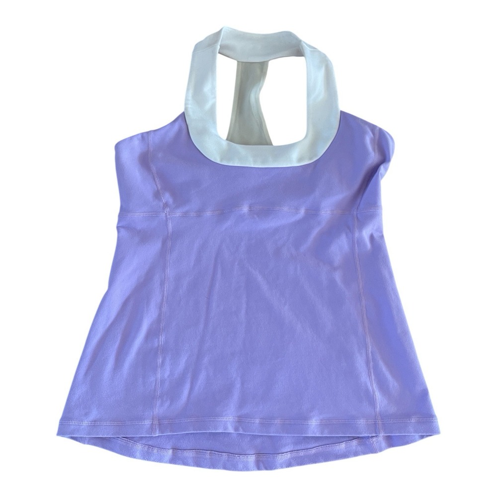lululemon athletica Lavender Halter Tank with White Neckband